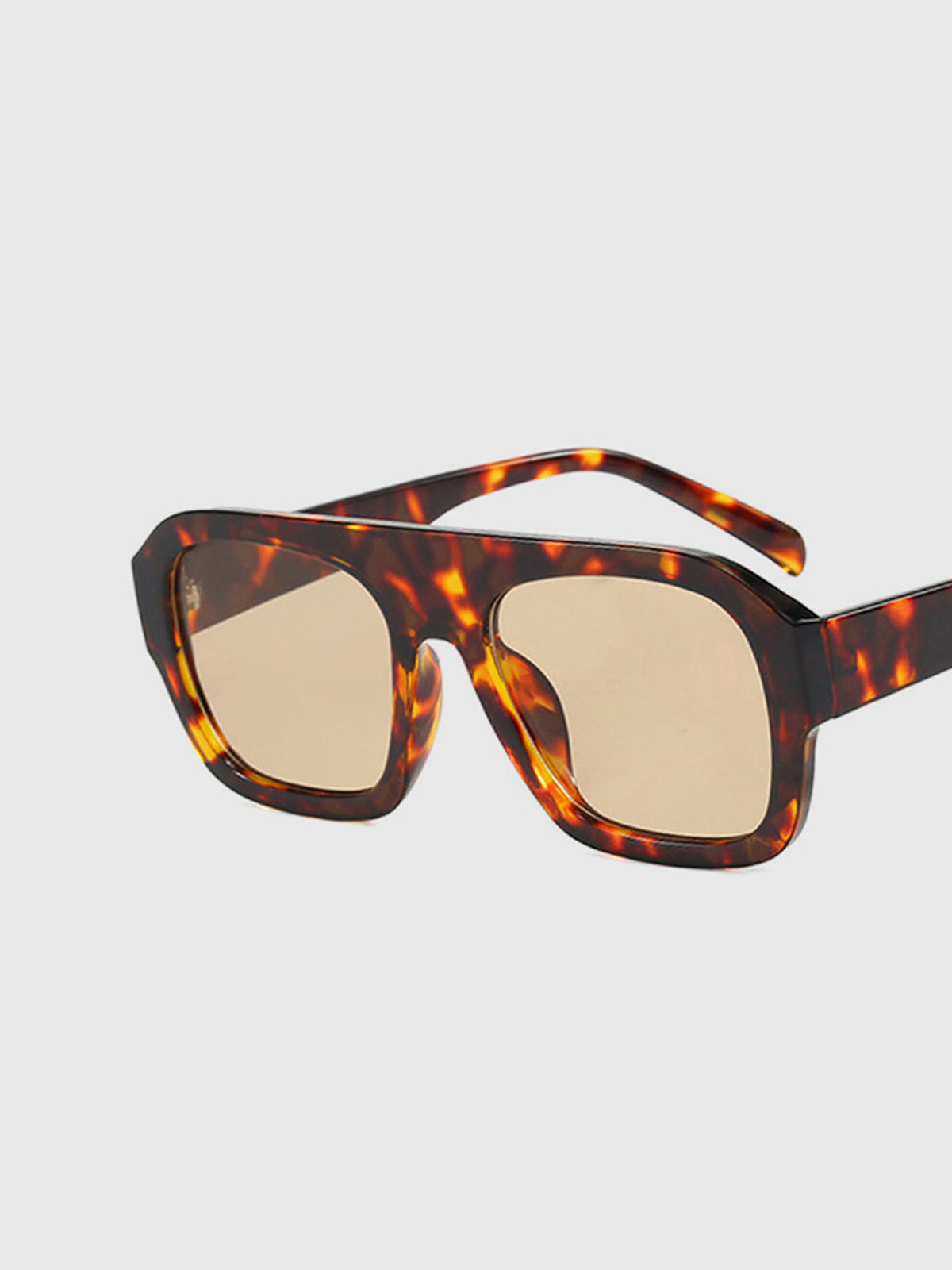 Leopard Printed Square Sunglasses