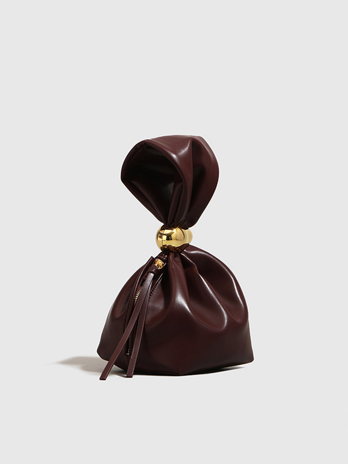 Simple Oval-Ring Drawstring Bucket Bag