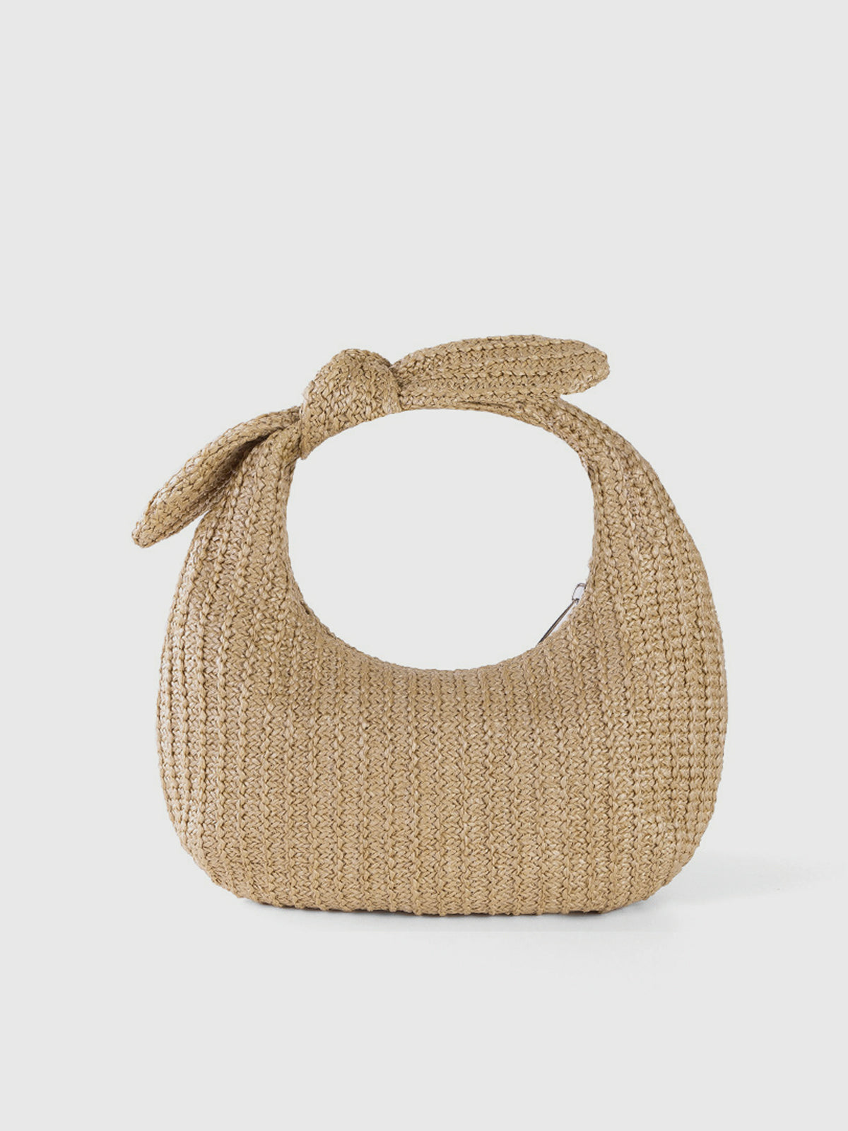 Knot Detail Straw Bag