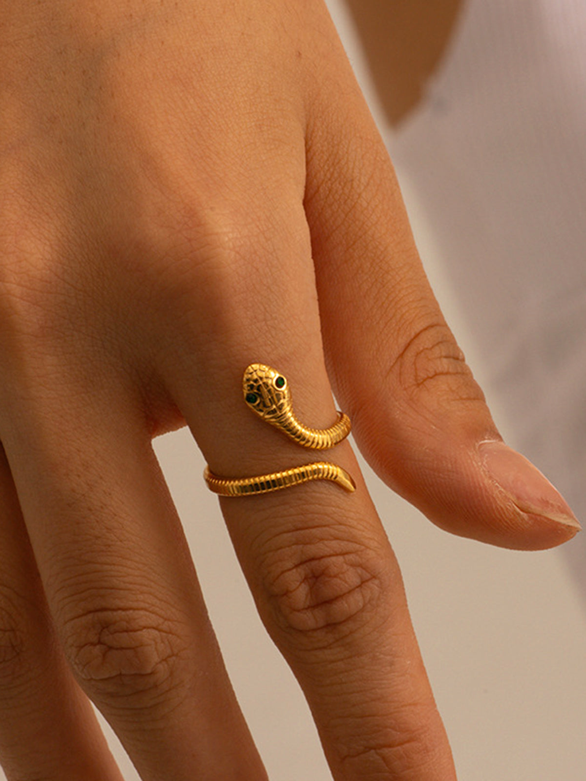 Gold-Toned Snake-Shaped Ring