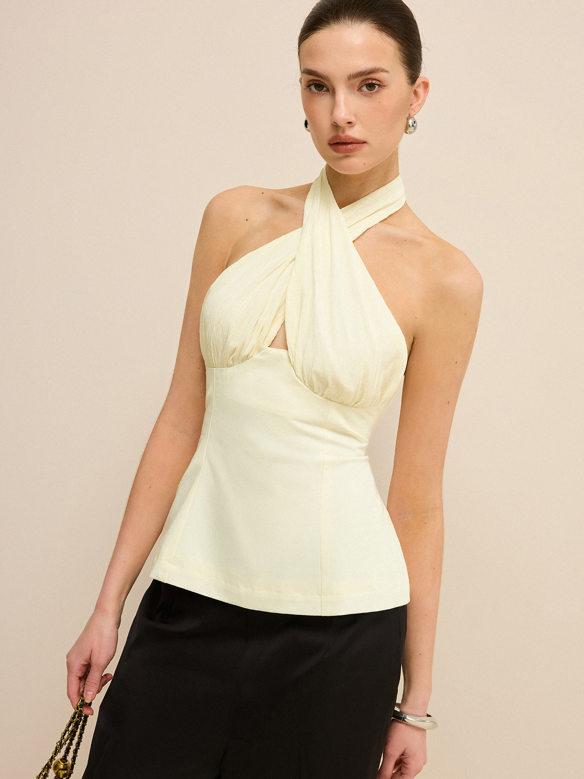 Cross-Over Halter Backless Tank Top