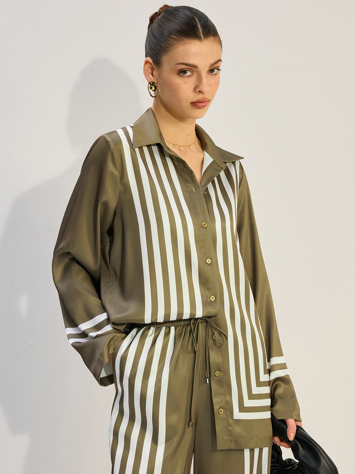 Striped Satin Shirt