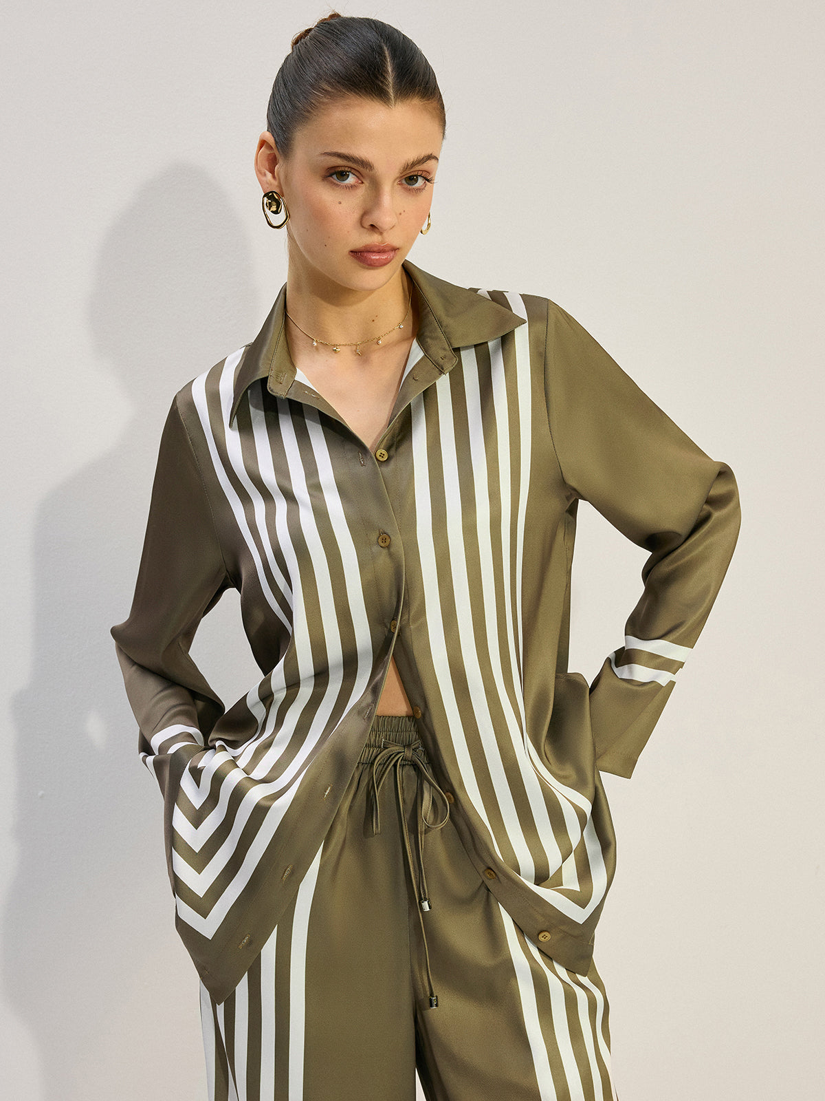 Striped Satin Shirt