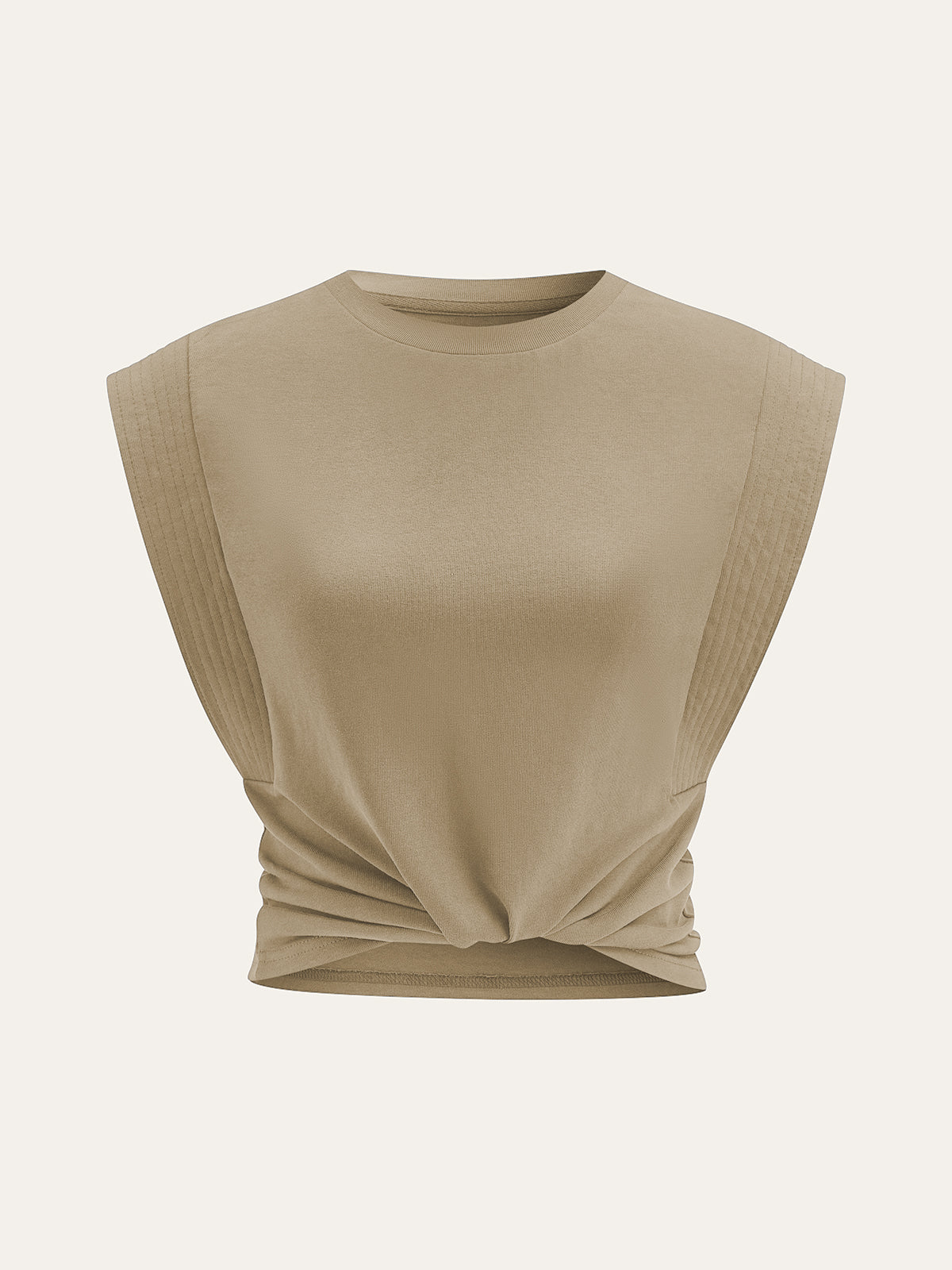 Solid Pleated Sleeveless Top