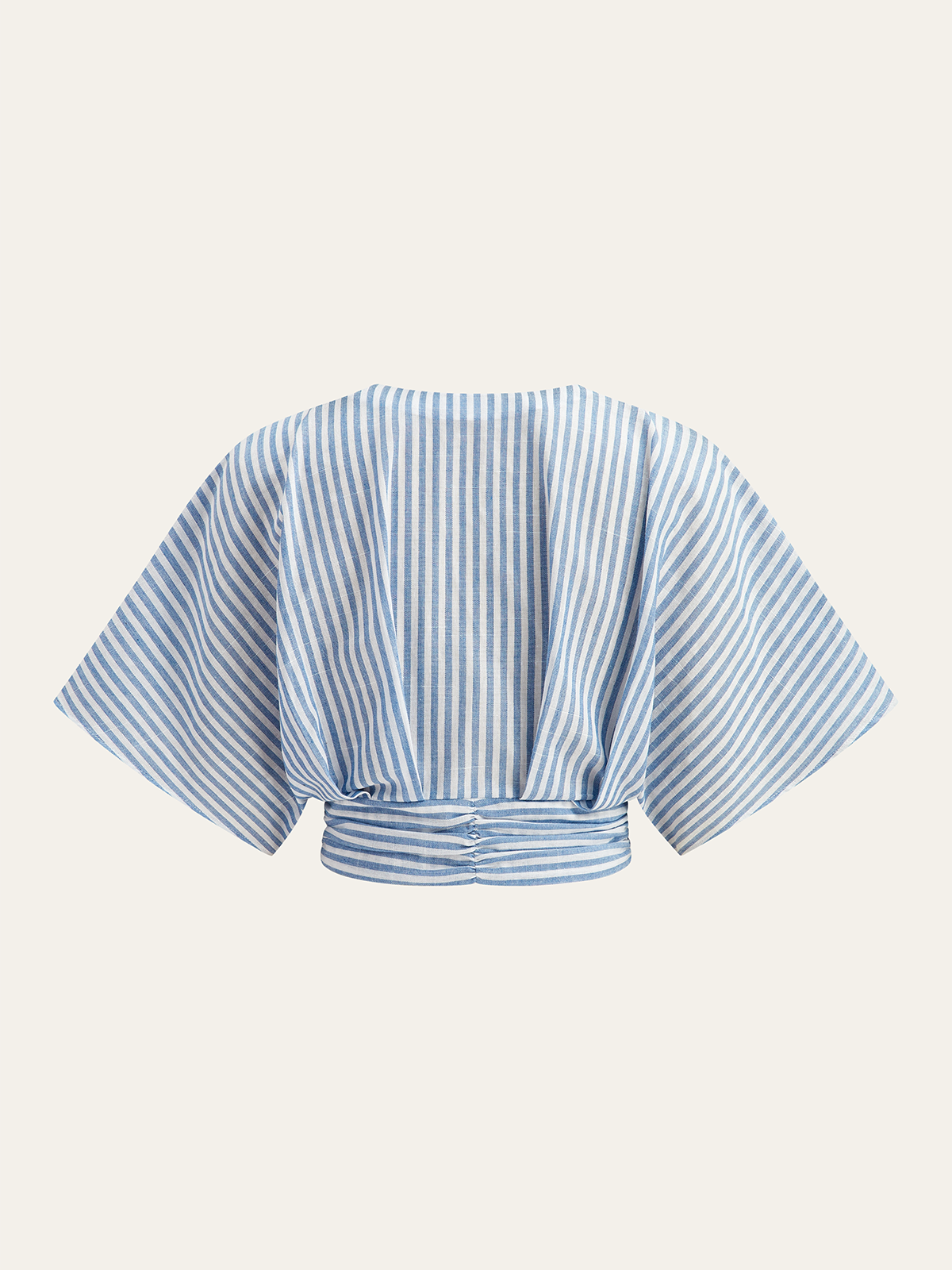Striped Ruched Metal Decor Blouse