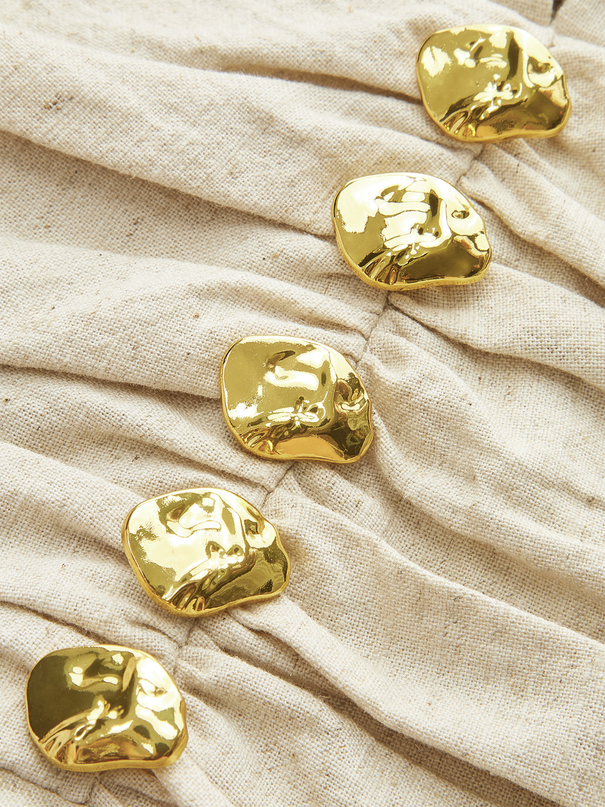 Metal Decor Ruched Midi Dress