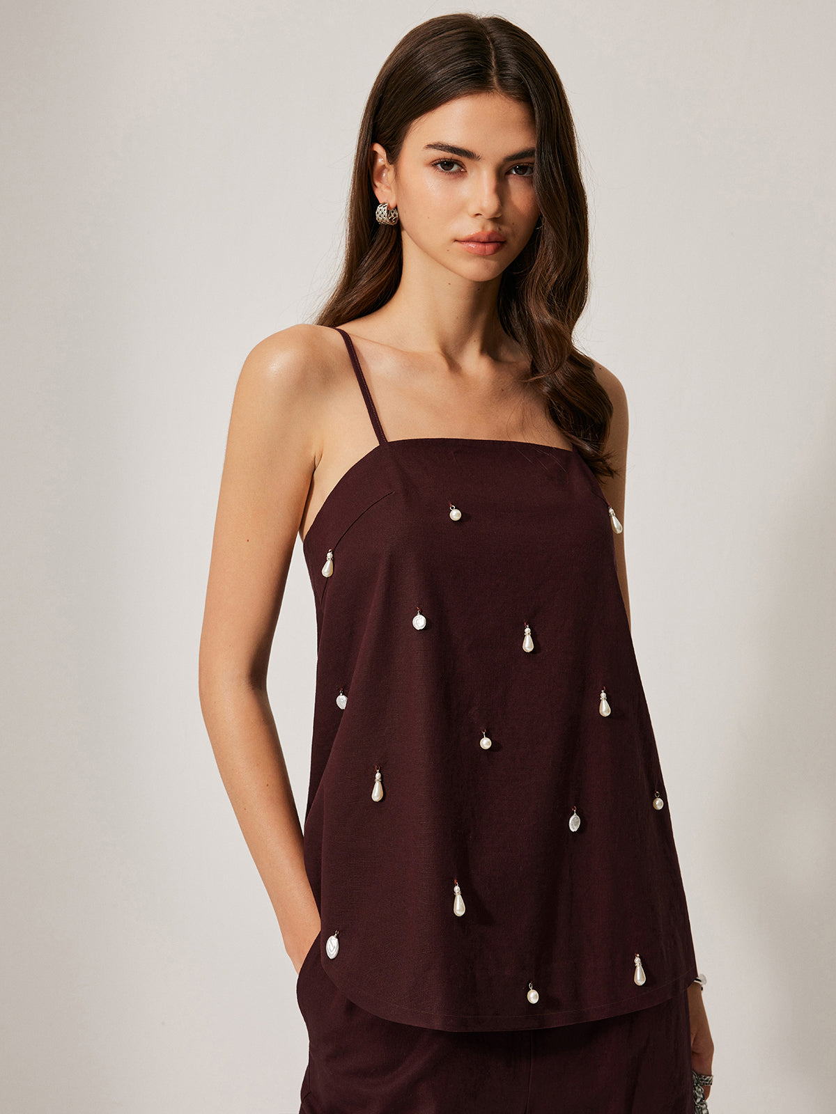 Cotton & Linen Pants Set With Pockets