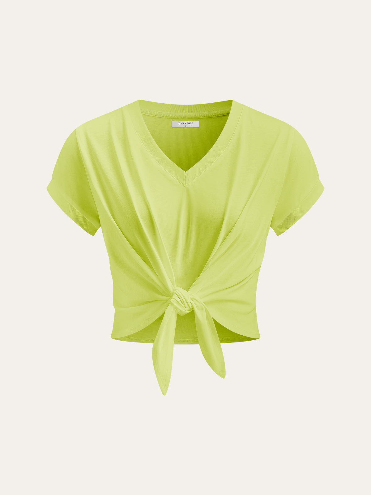 Knot Front V-Neck T-Shirt