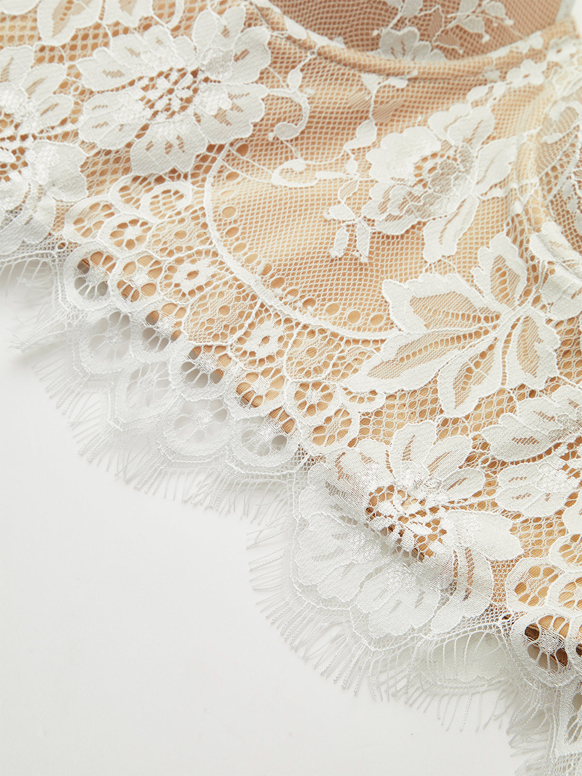 Lace-Trimmed Corset Top with Thin Straps