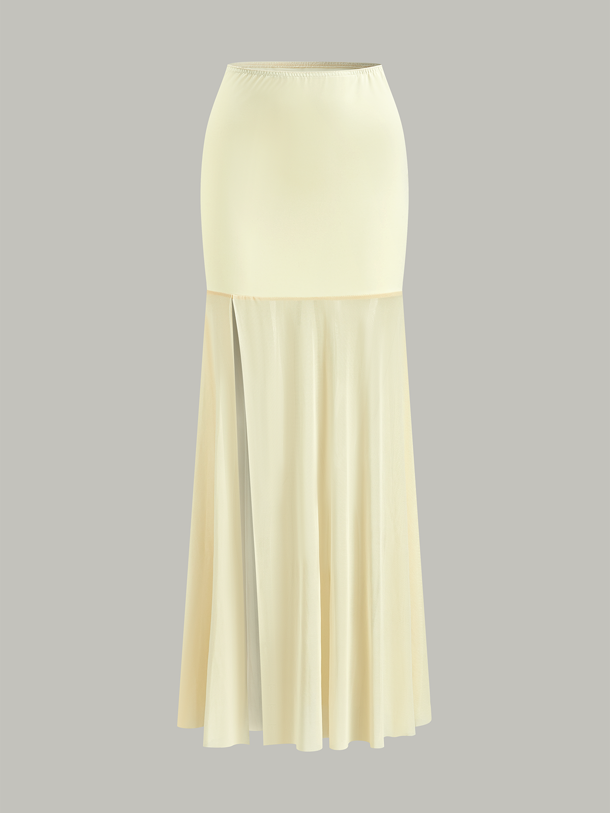 Halter Neck Crop Top and Mesh Paneled Skirt Set