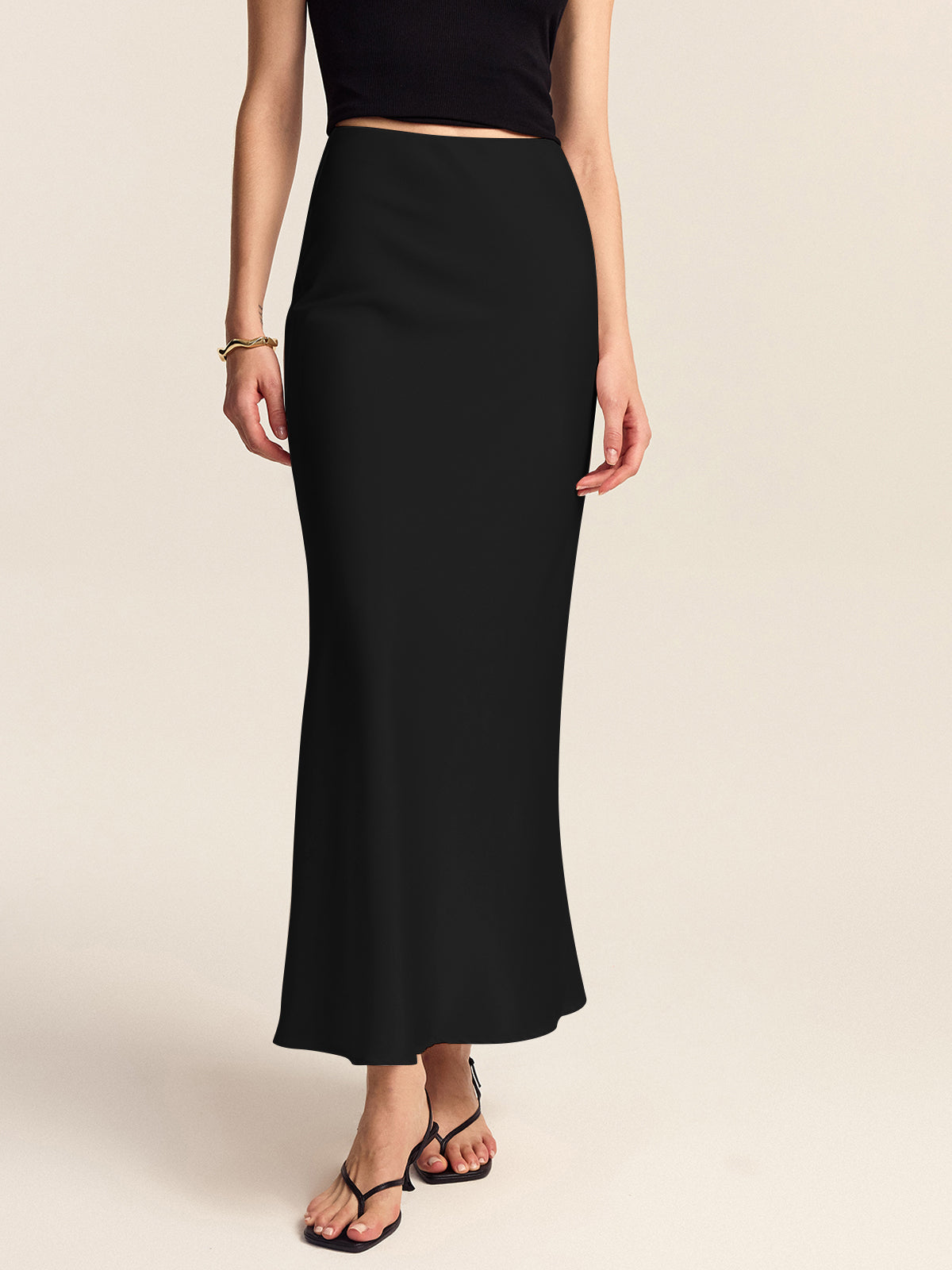 Satin Mermaid Midi Skirt