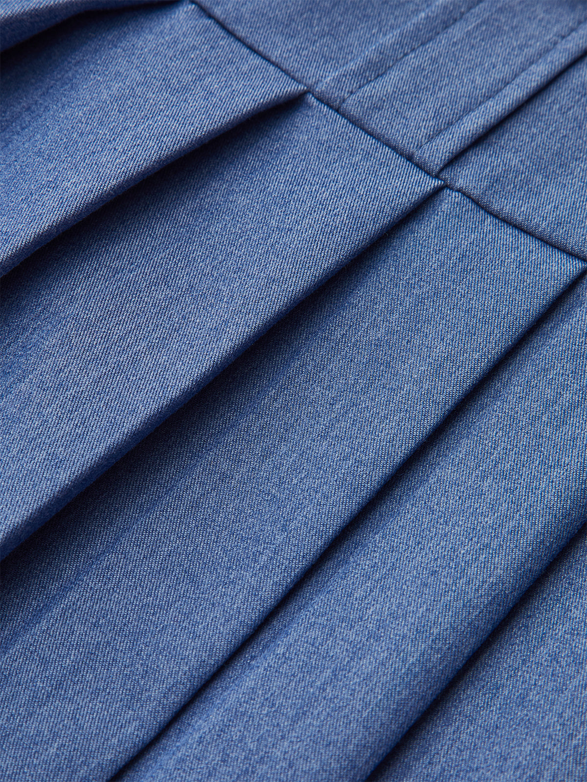 Metal Button Halter Neck Pleated Dress