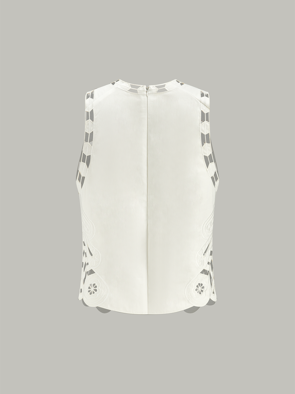 Embroidery Cut-Out Semi-Sheer Top