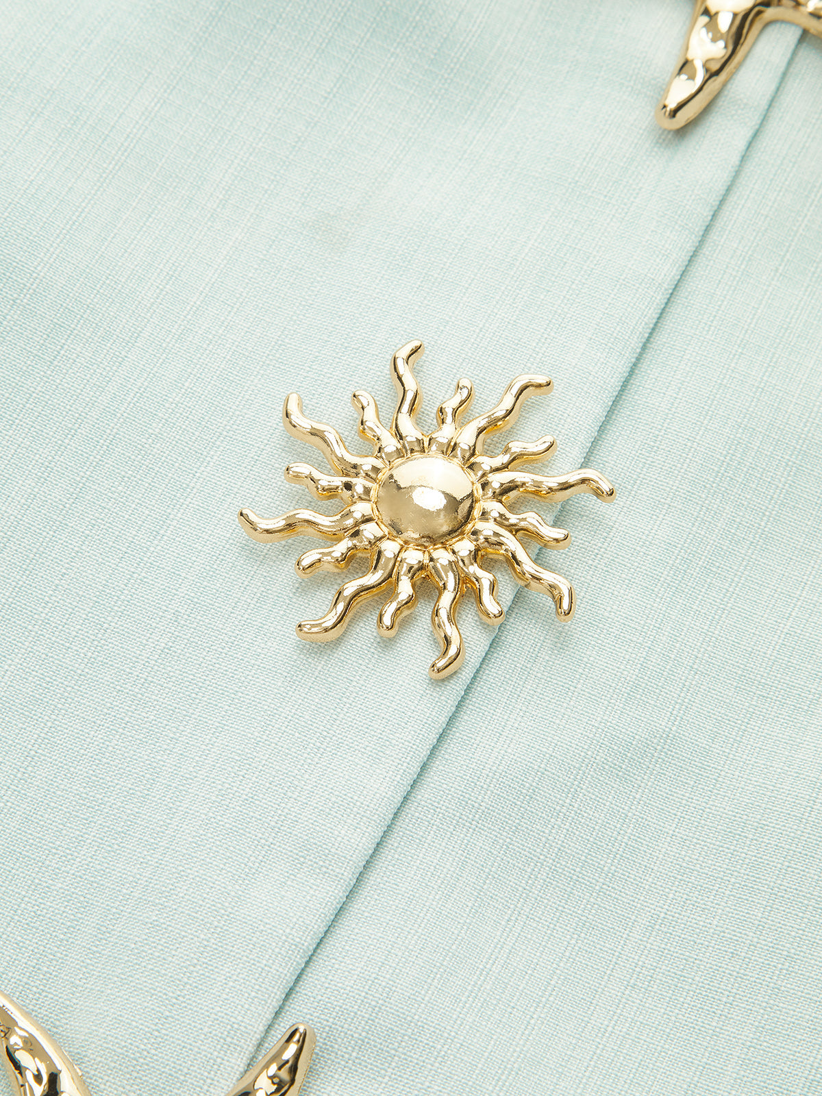 Floral Print Decor Pocket Dress