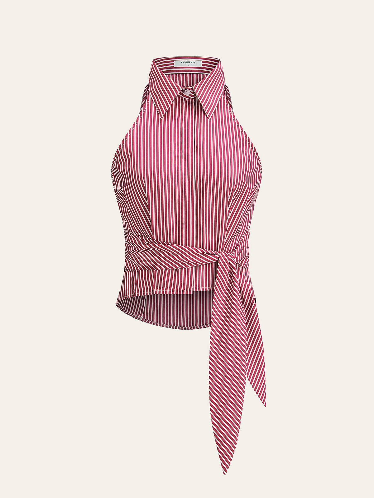 Striped Tie-Waist Crop Top