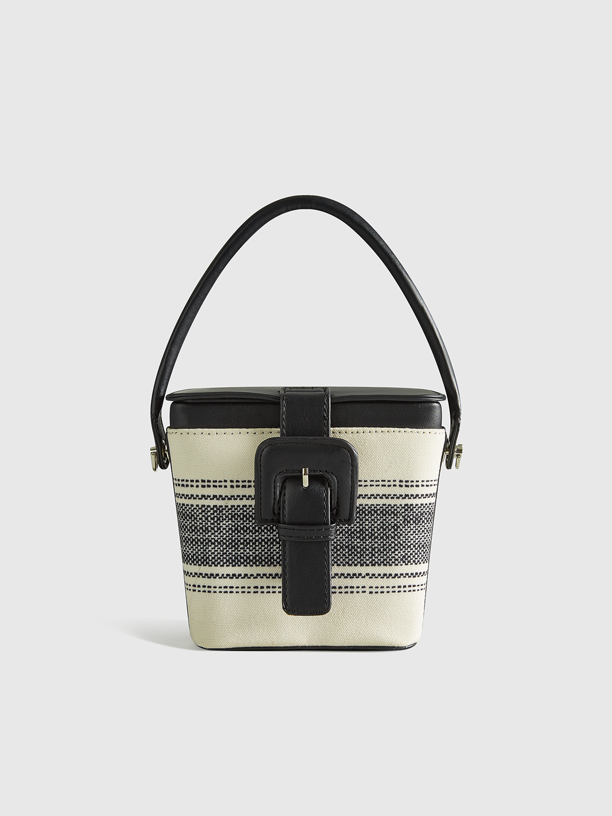 Striped Handle Box Bag