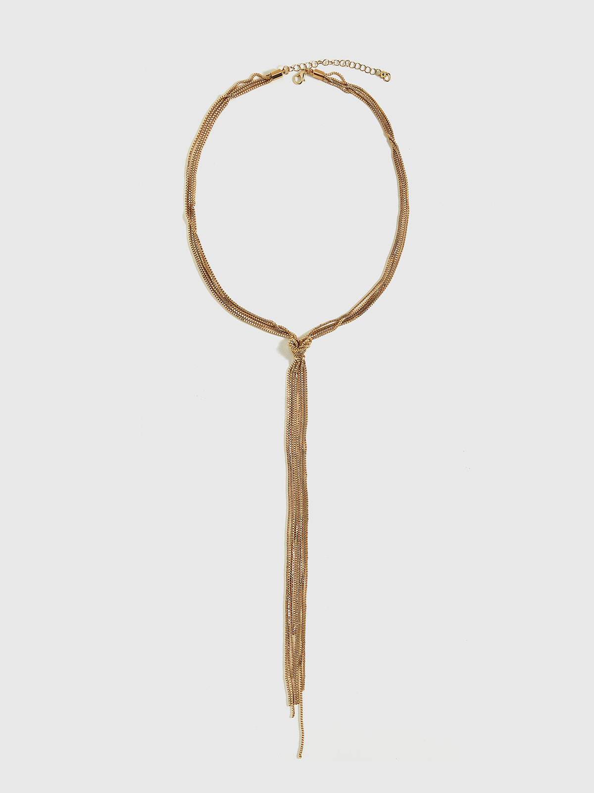 Golden Knotted Y-Shaped Necklace