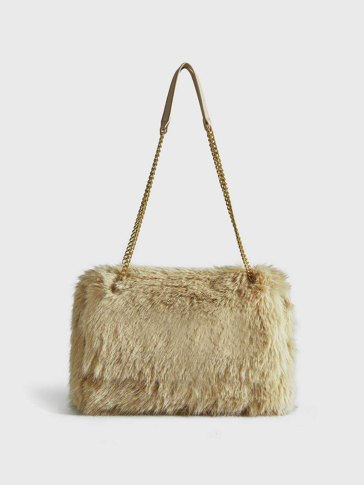 Large Capacity Fuzzy Flap Bag