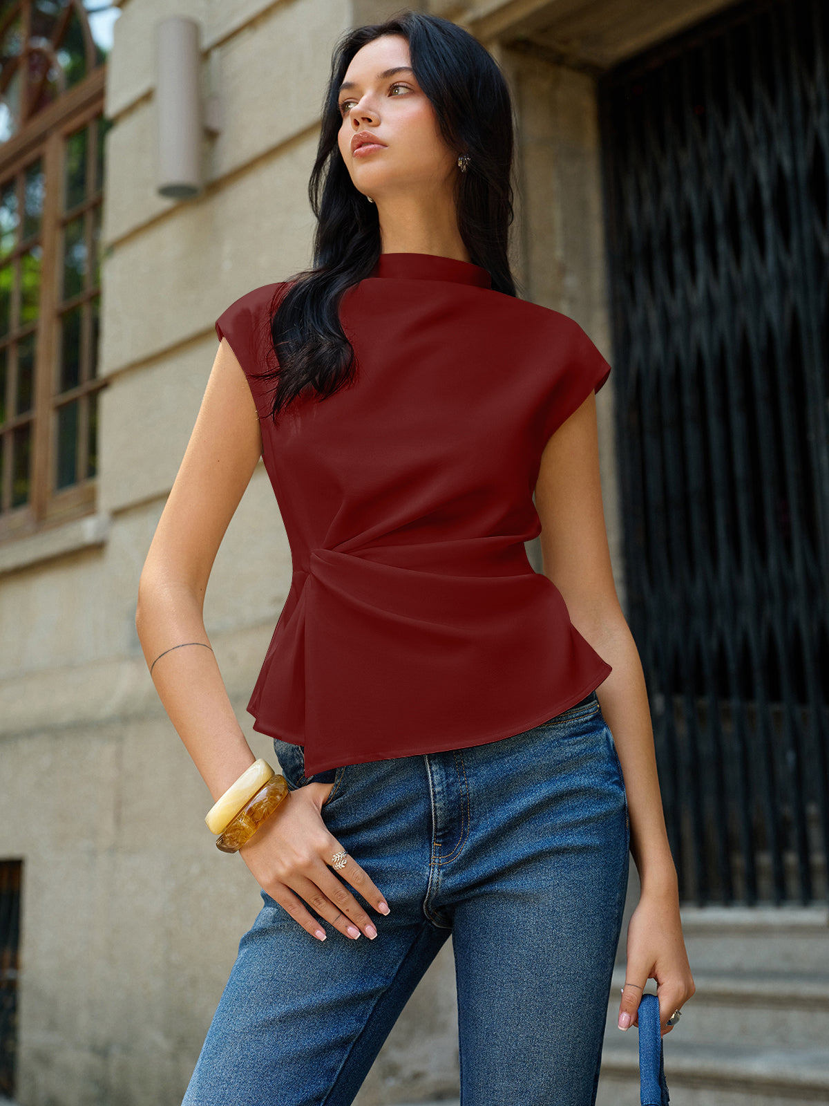 Sleeveless Ruched Top