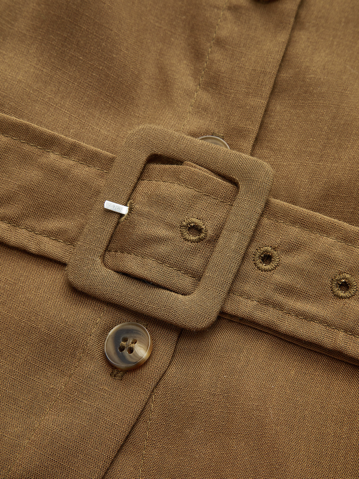 Belted Button Sleeveless Maxi Dress