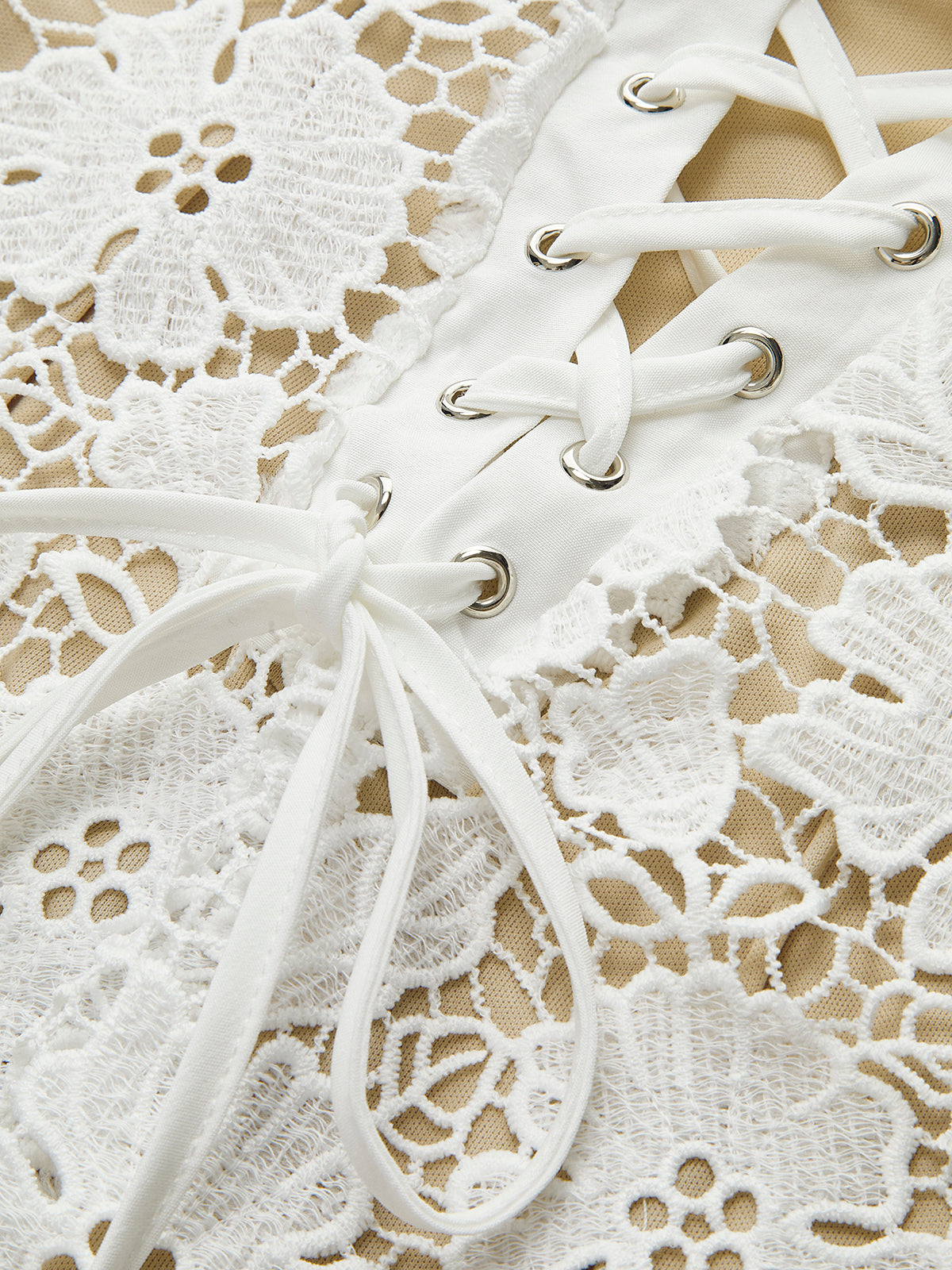 Semi-Sheer Double Layer Lace Cami Dress