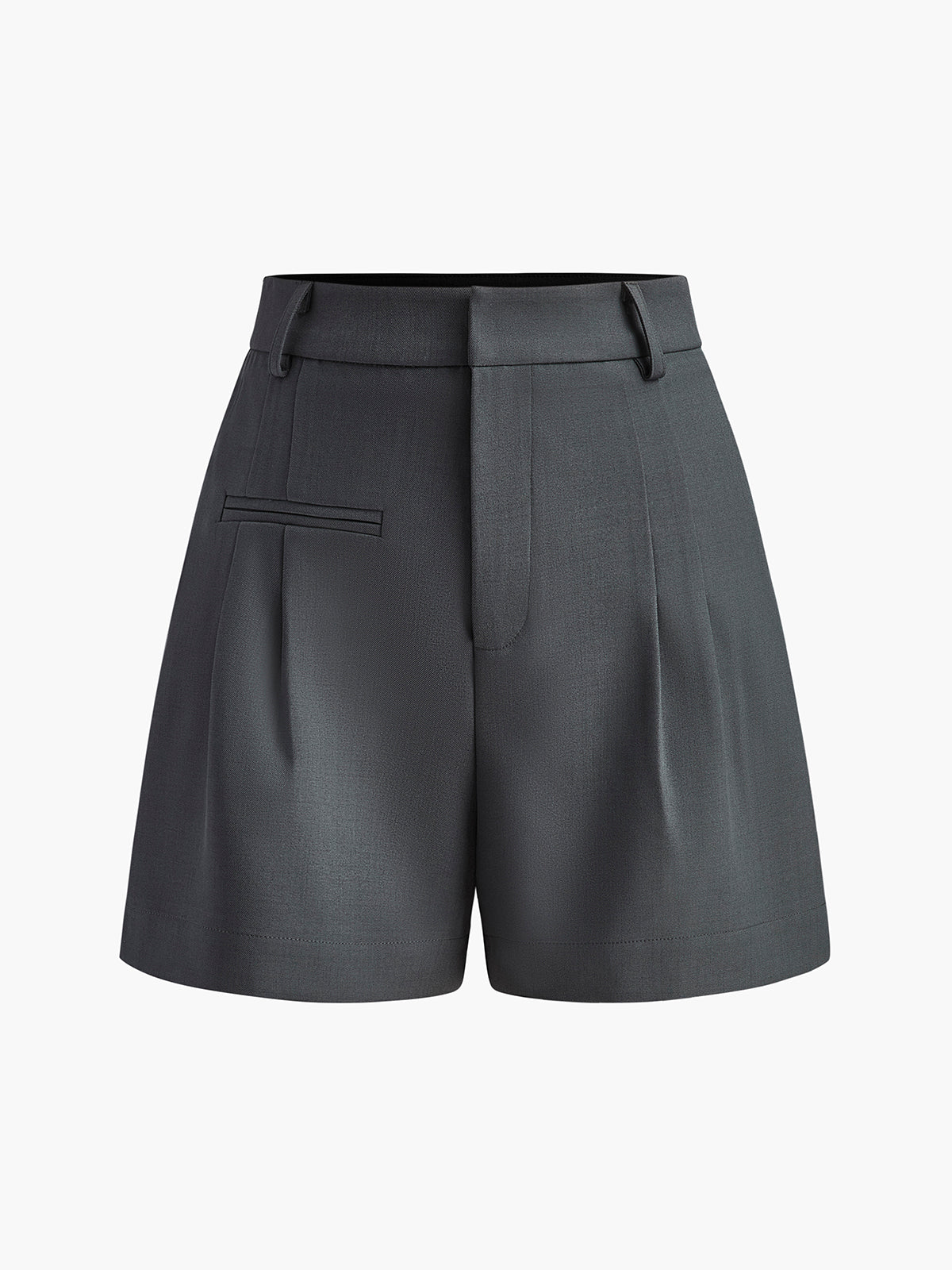 Semi-Sheer Mid-Waist Shorts Without Belt