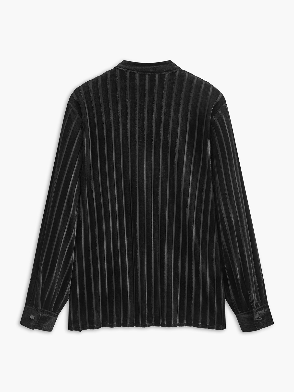 Semi-Sheer Pinstripe Button Polo Shirt