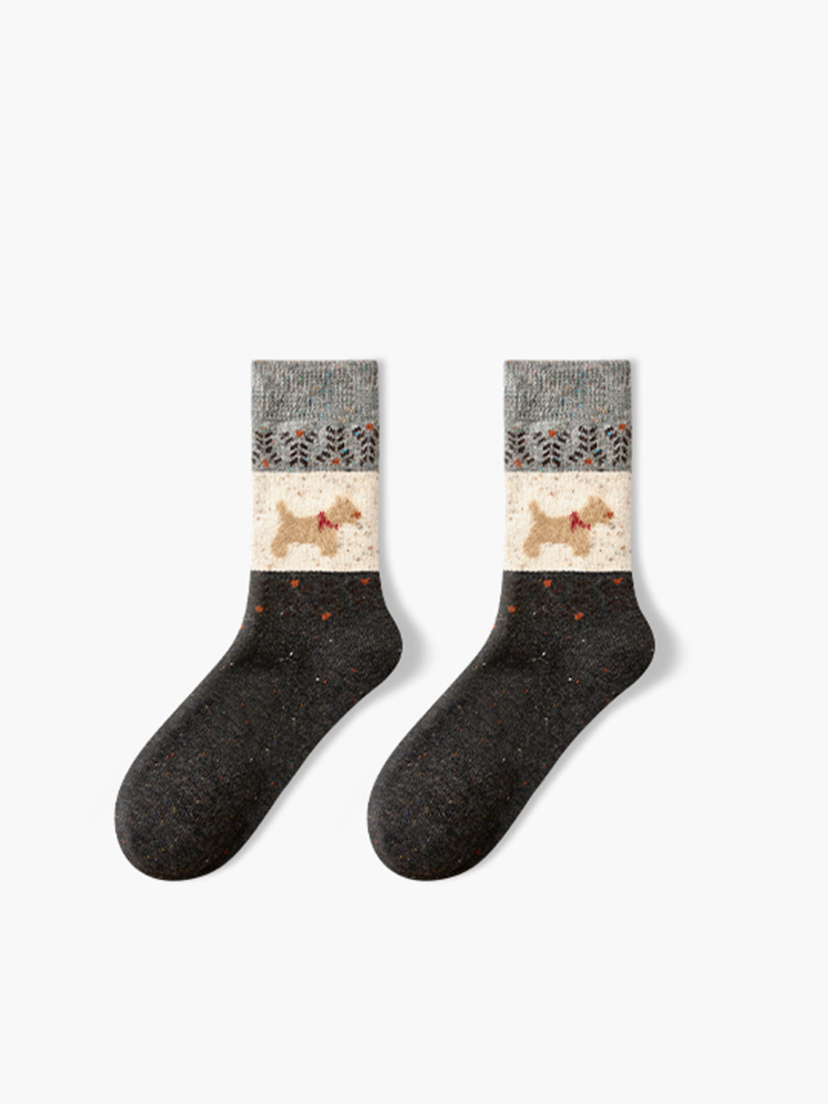 1pr Puppy Pattern Wool Socks