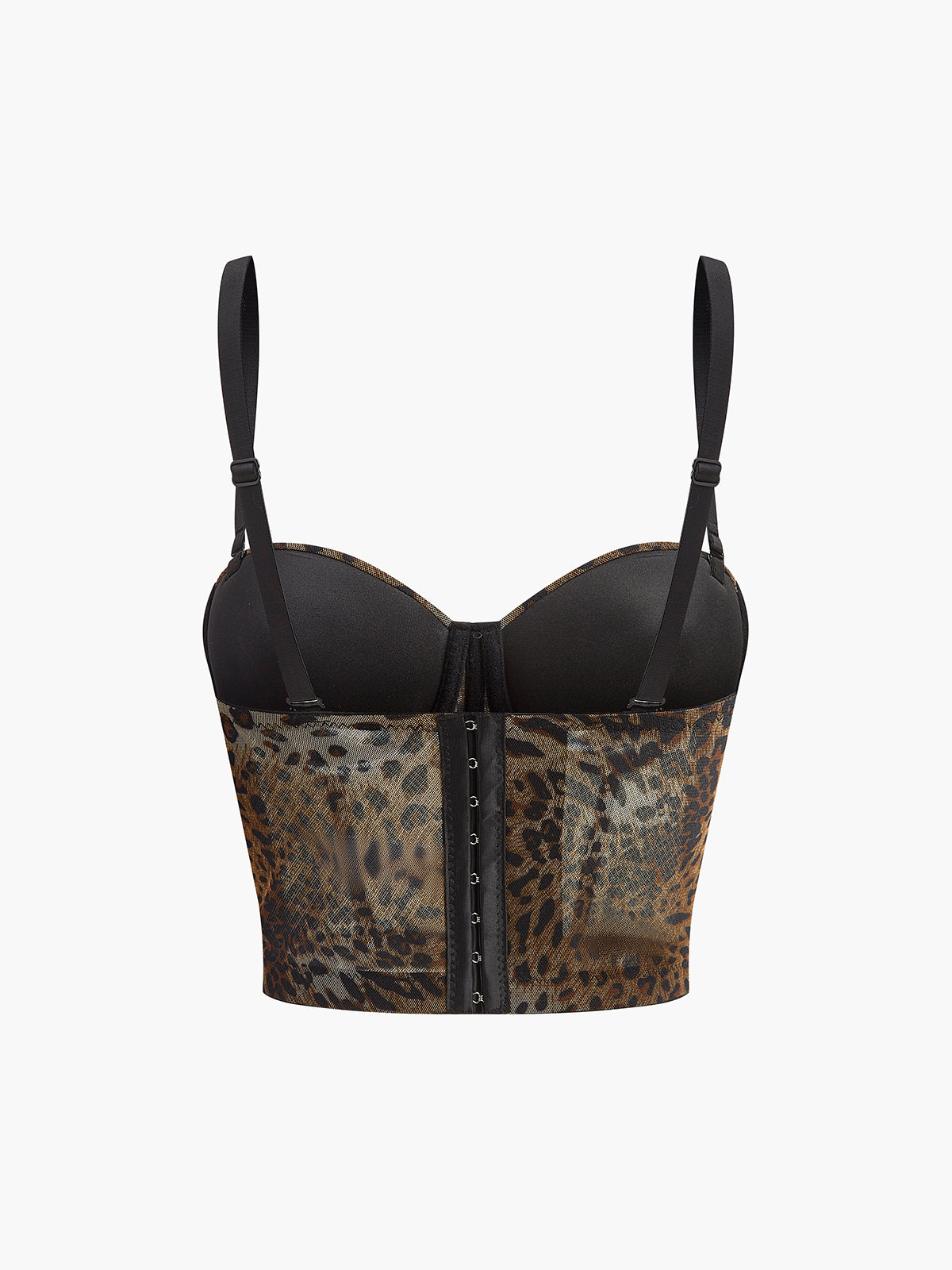 Semi-Sheer Leopard Printed Corset