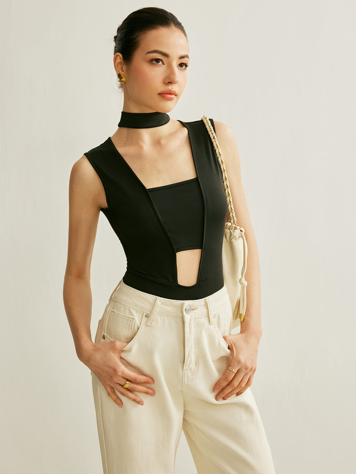 Athleisure Sleeveless Cutout Bodysuit