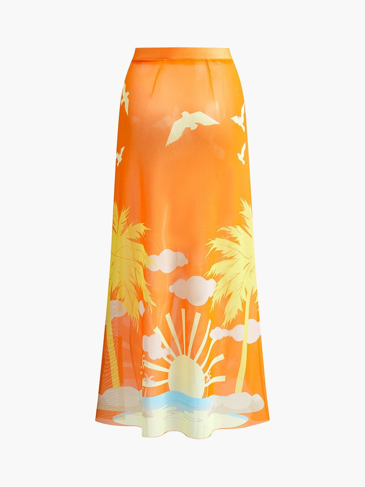 Tropical Print Cover-Up Skirt