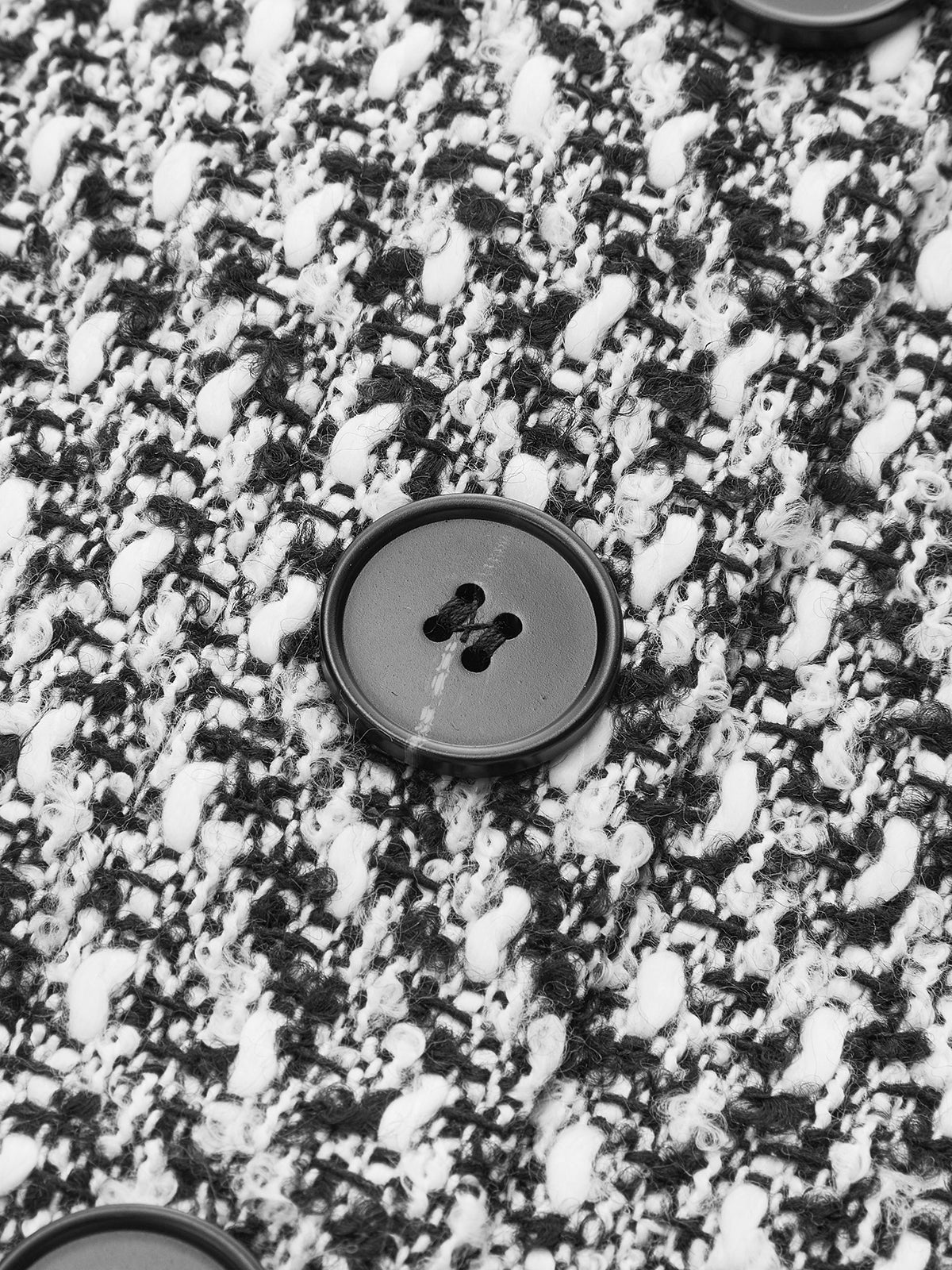 Button Down Tweed Boucle Maxi Skirt