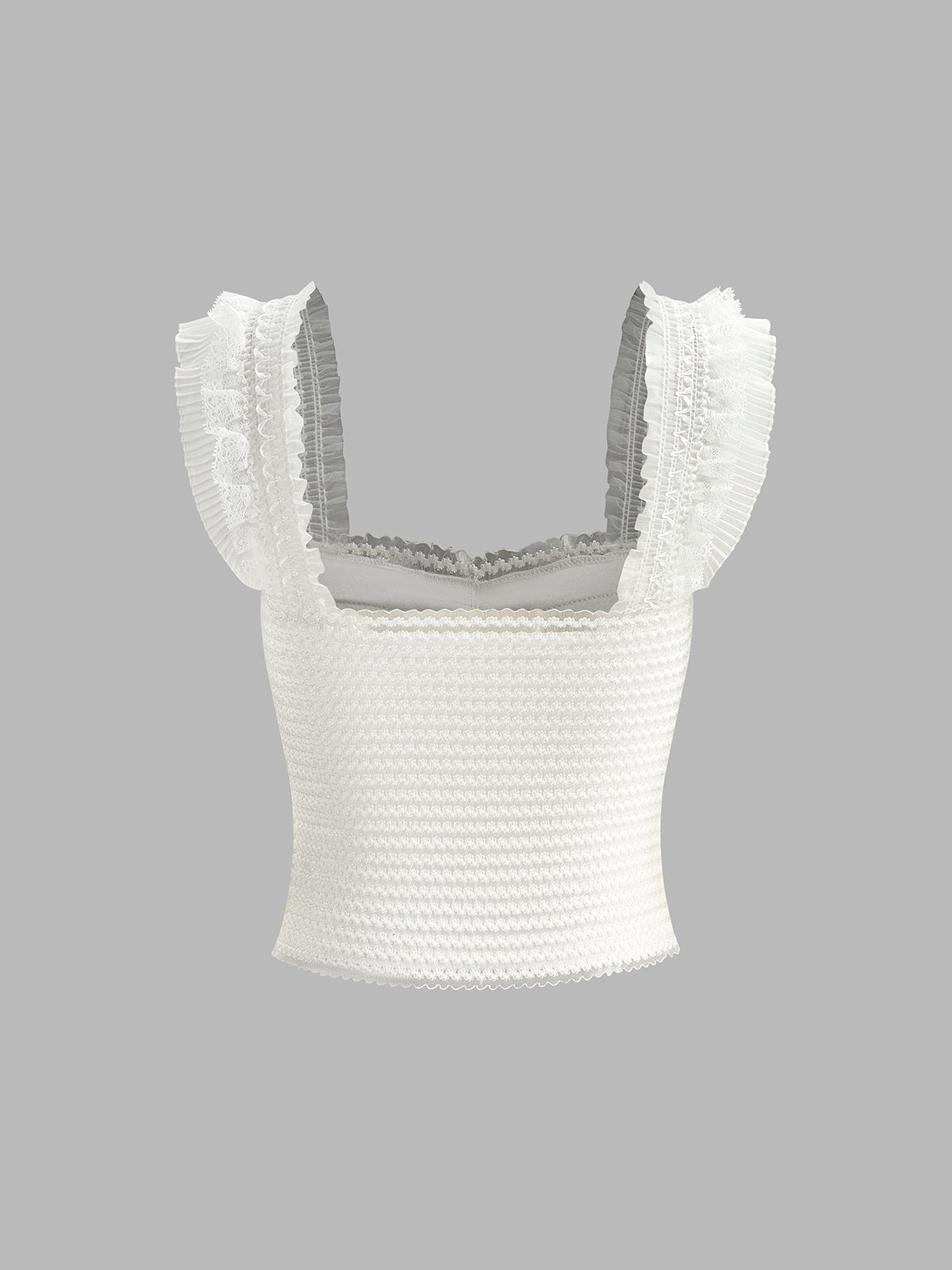 Ruffled Strap Buttoned Smocked Top