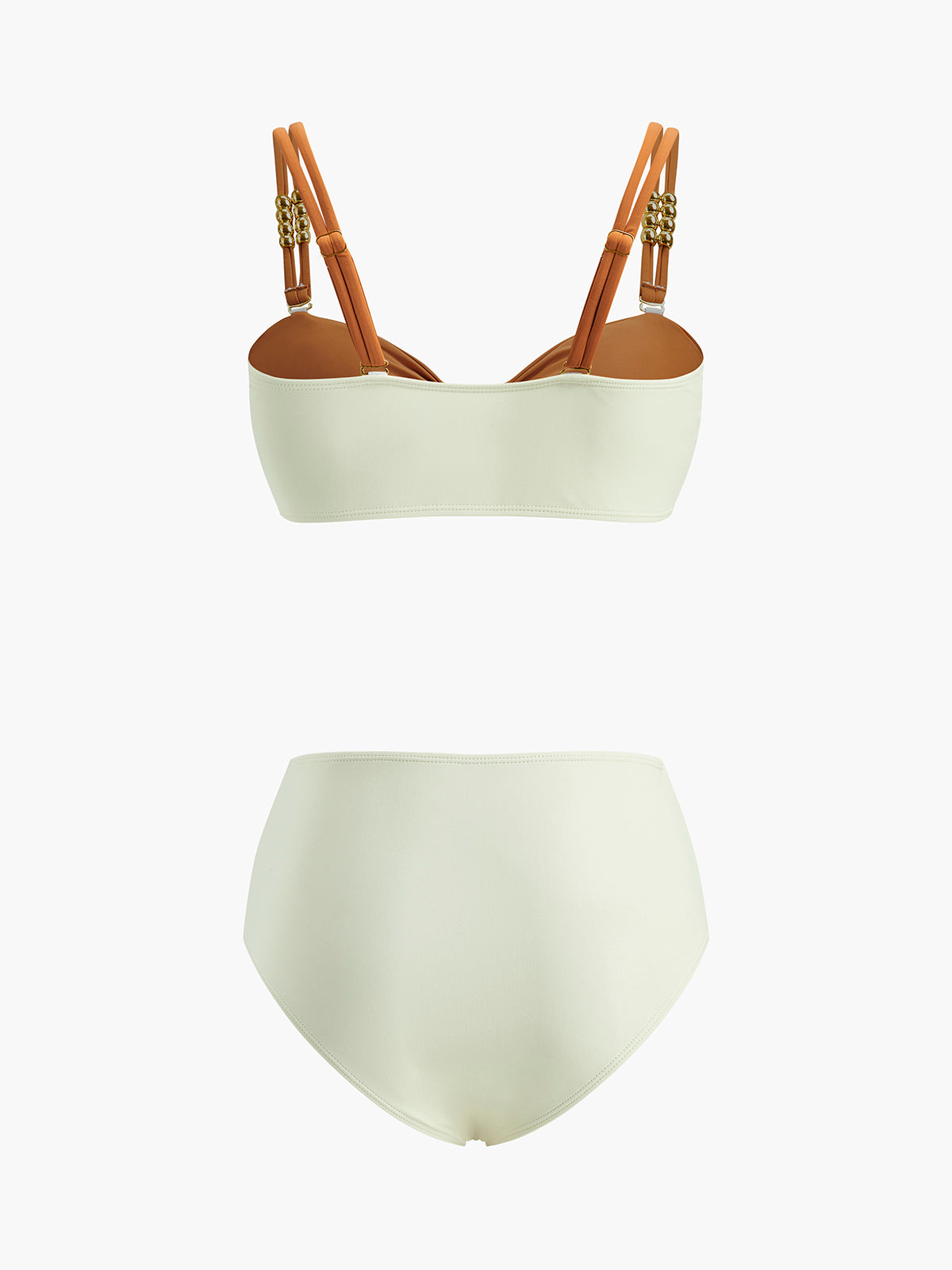 Embellished Color Block Retro Bikini Set