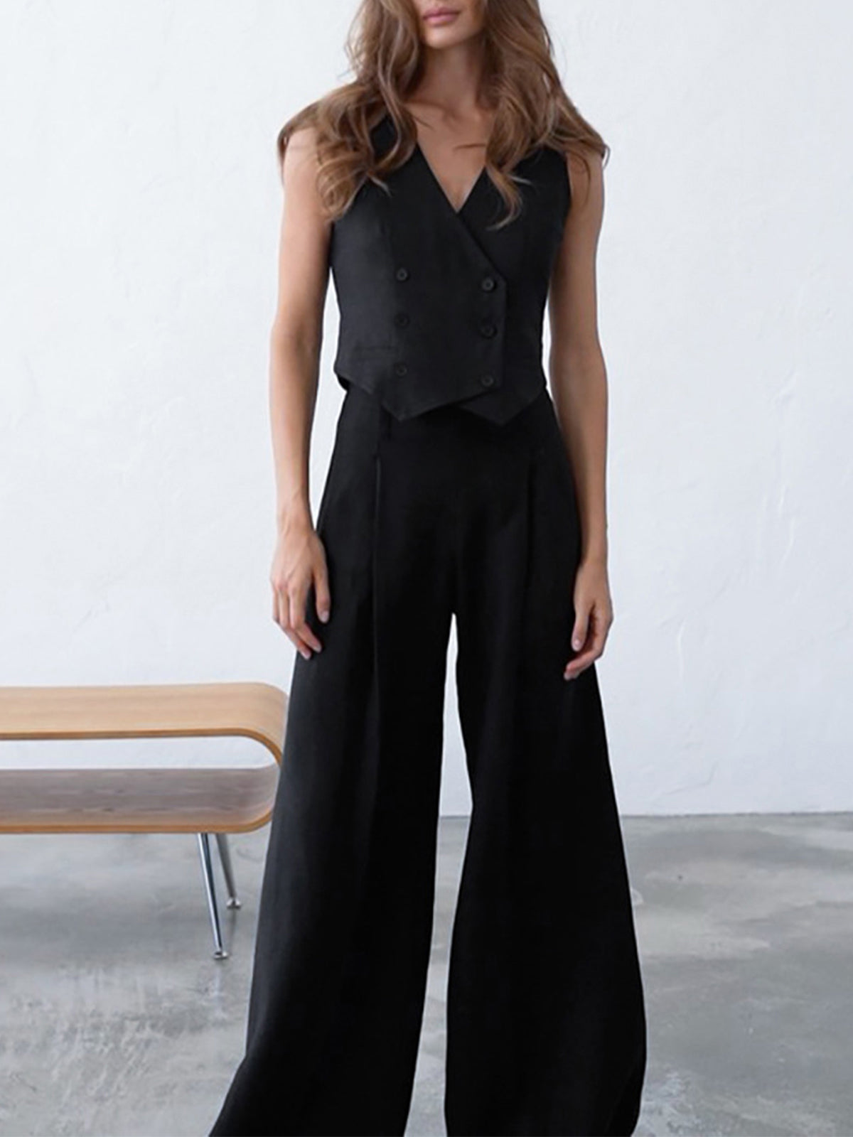 Minimalist Linen Two Piece Pants Set