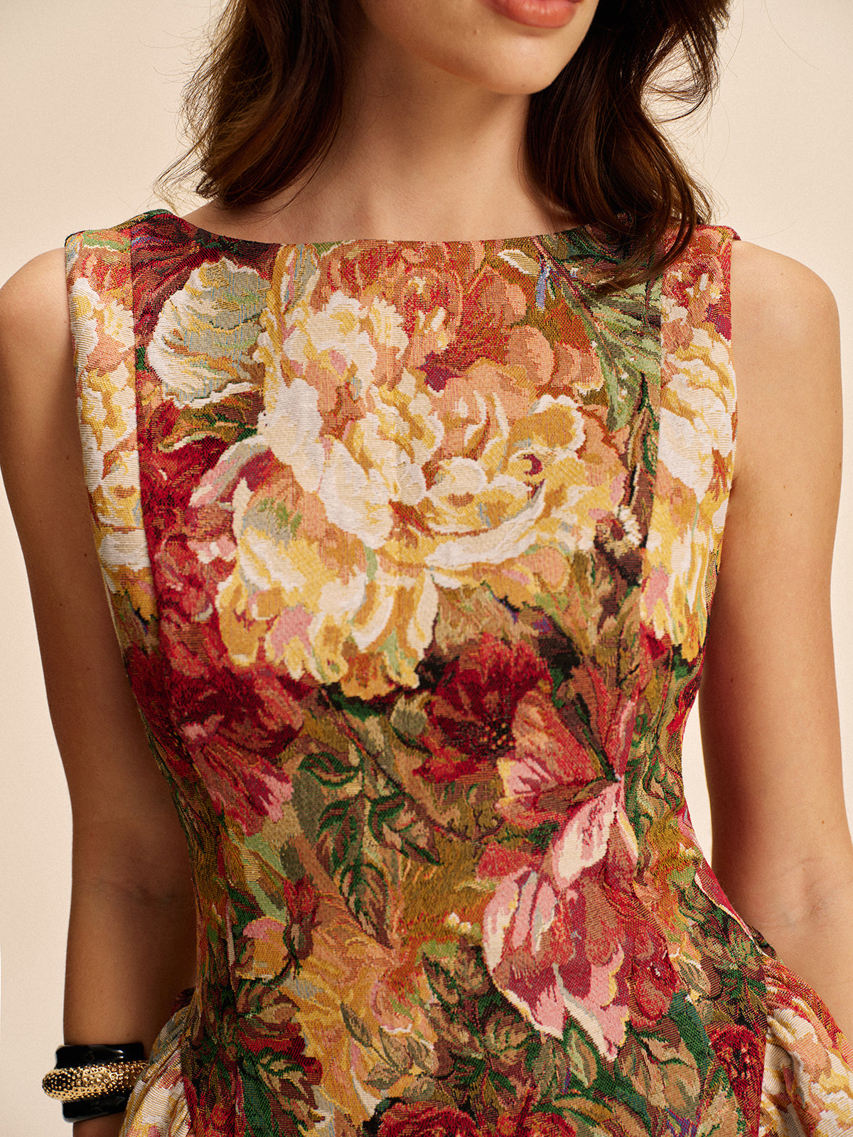 Floral Backless Flare Dress