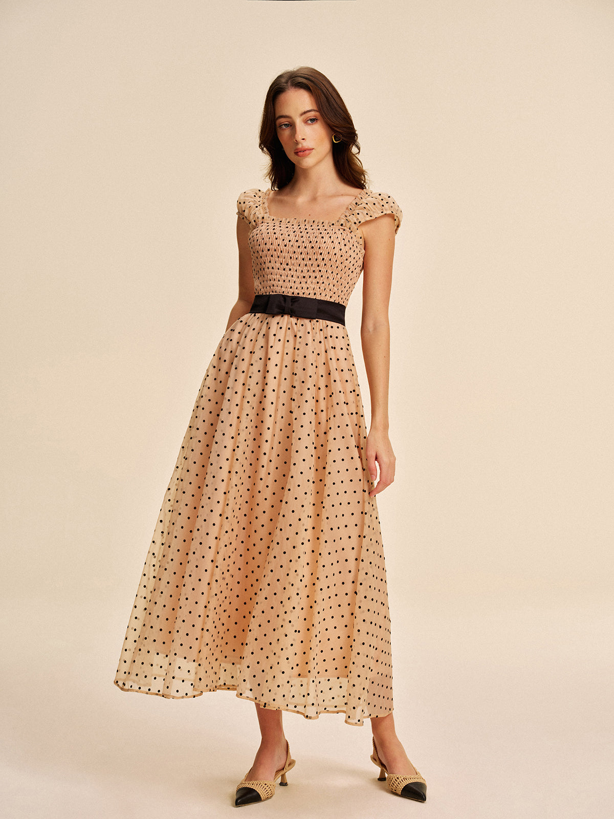 Polka Dot Dress With Removable Belt
