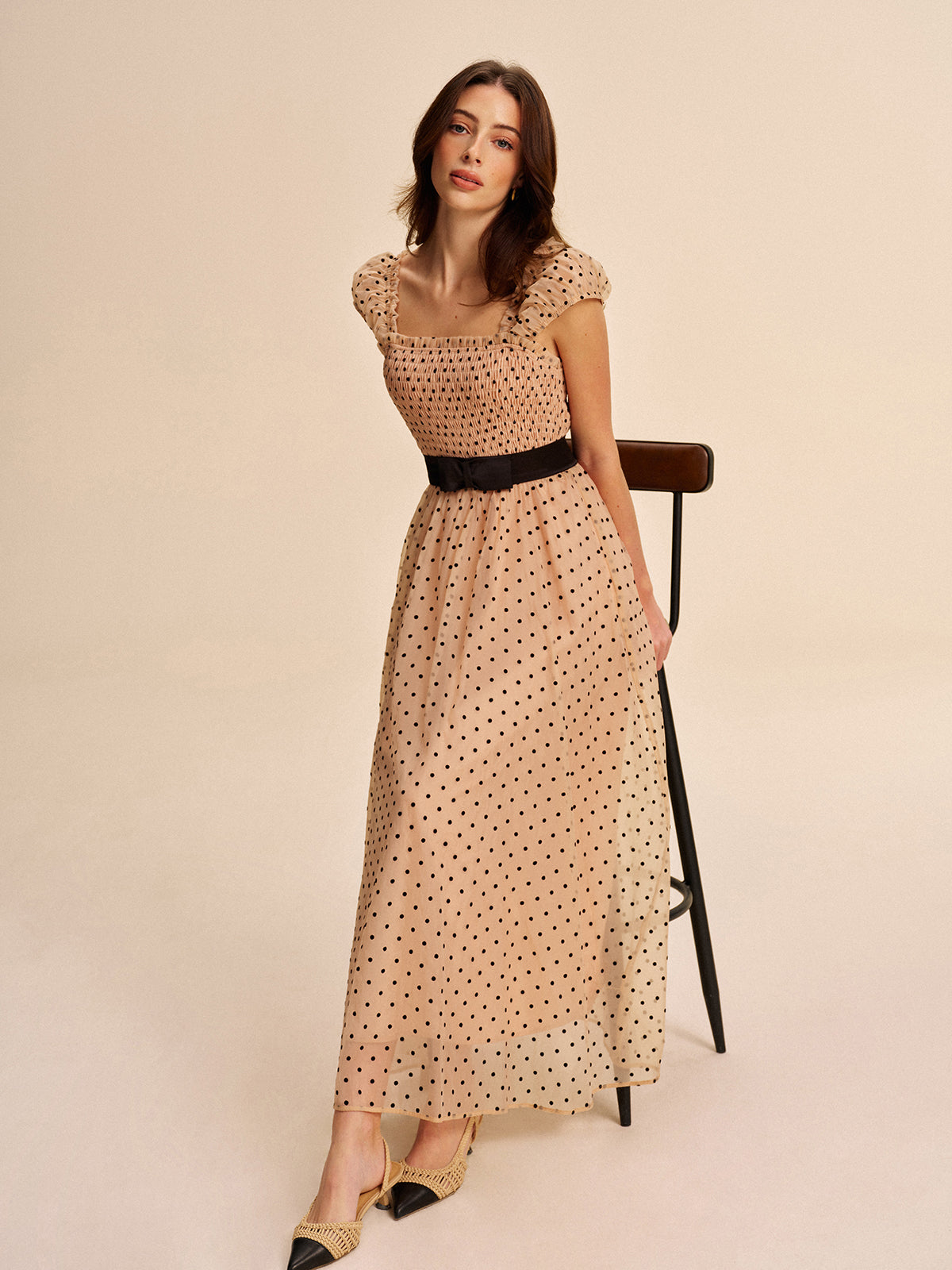 Polka Dot Dress With Removable Belt