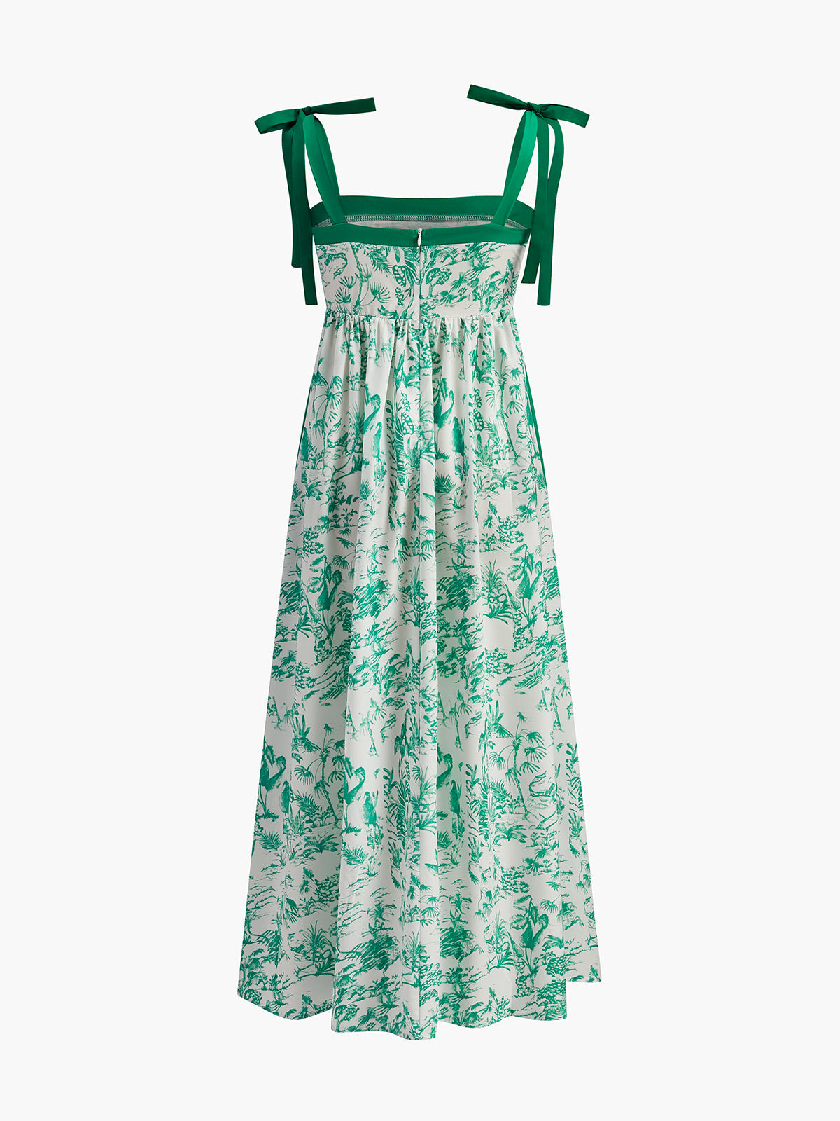 Contrast Binding Tie-Strap Floral Dress