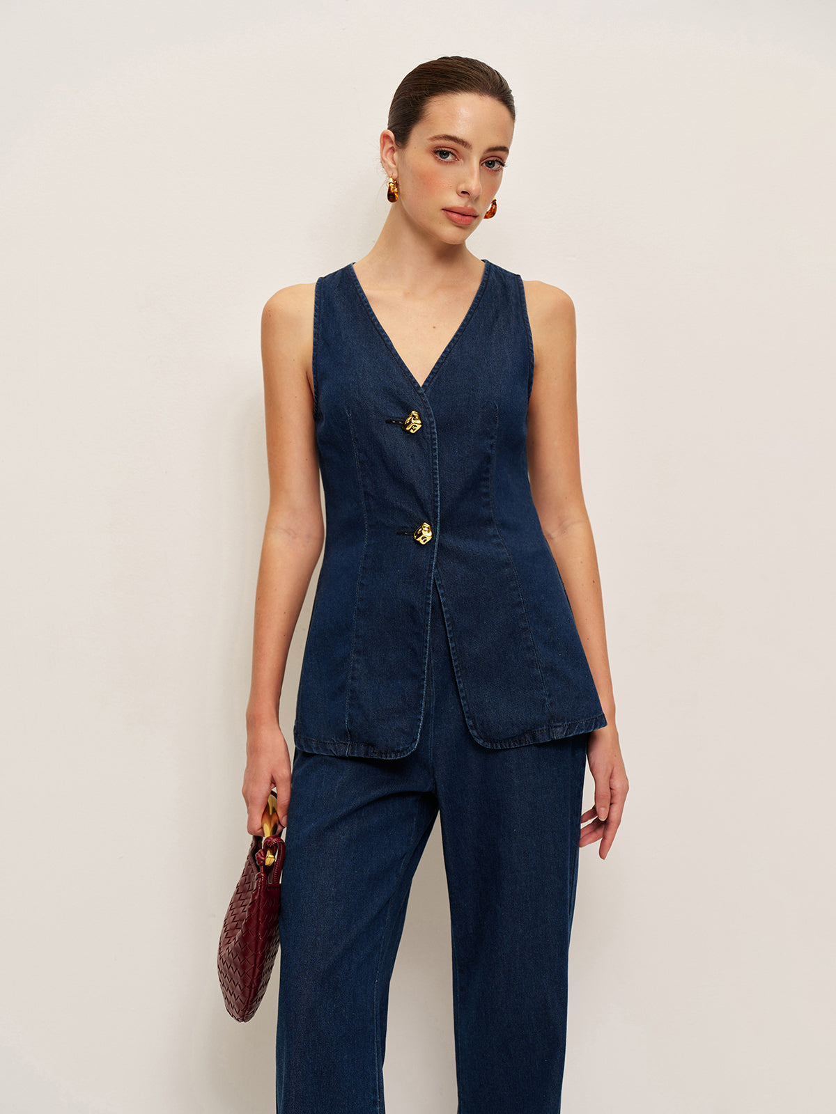 Classic Denim Button Vest