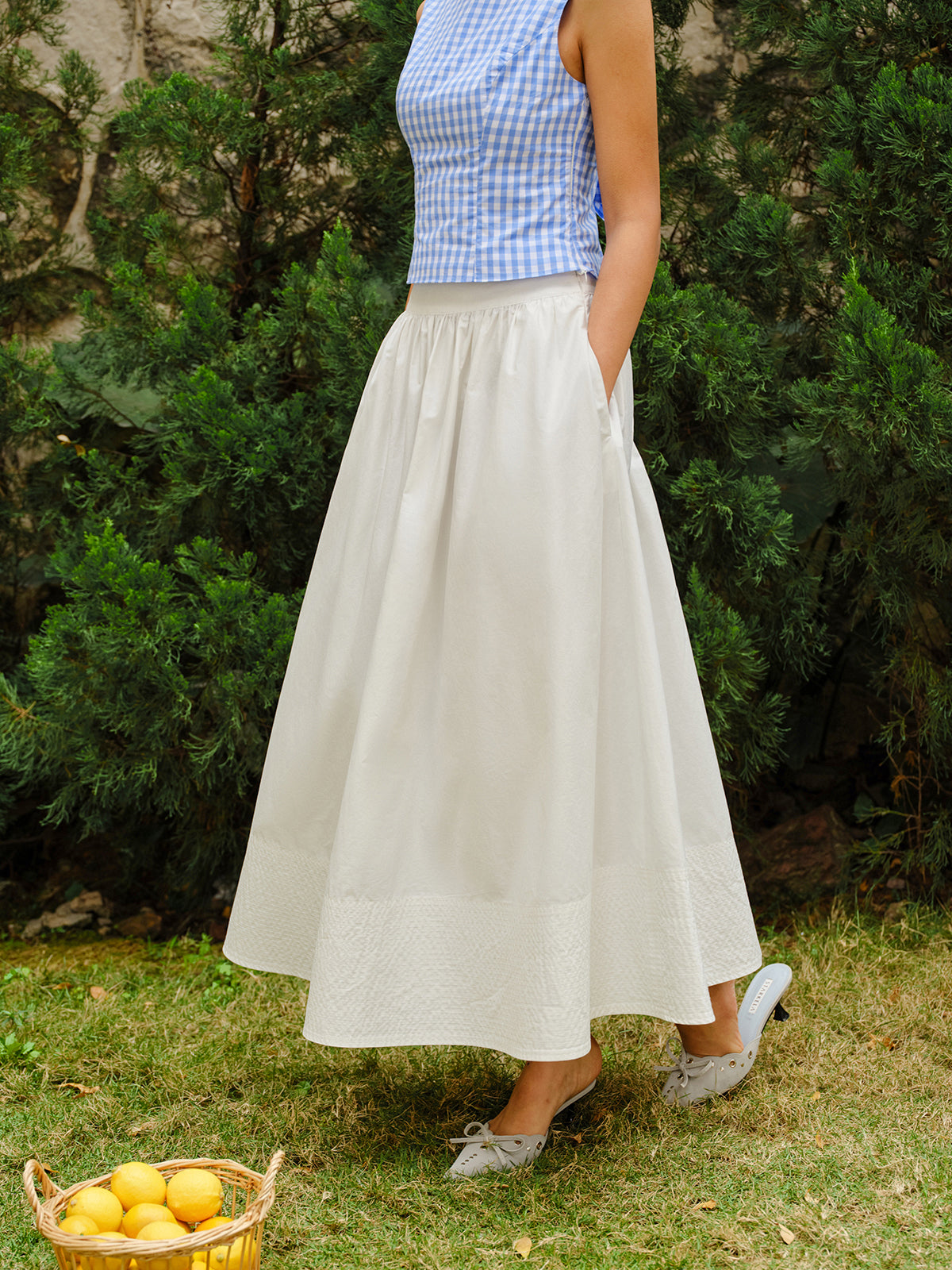 High-Waist Flared Skirt