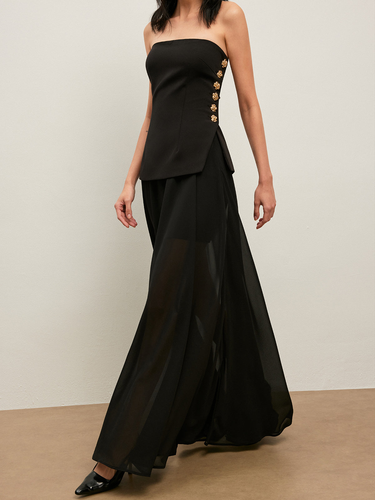 Semi-Sheer Chiffon Skirt