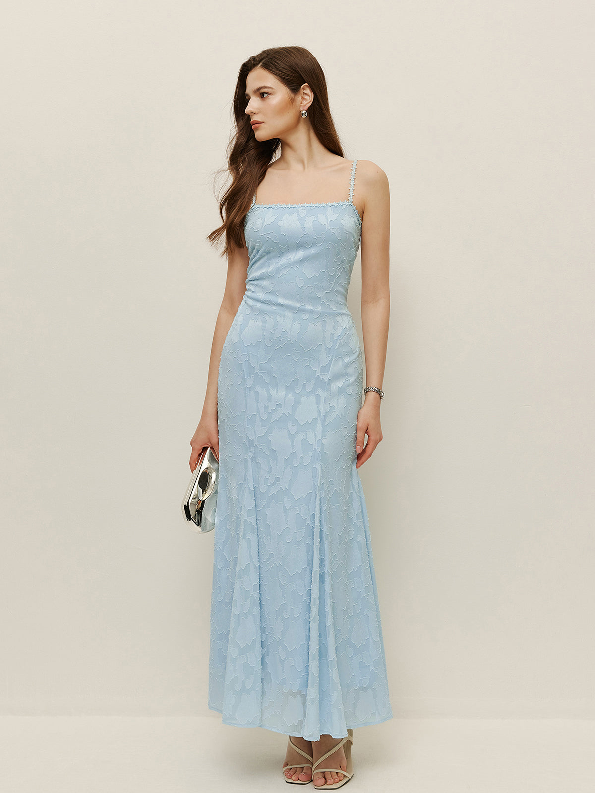 Lace-Up Back Floral Lace Dress