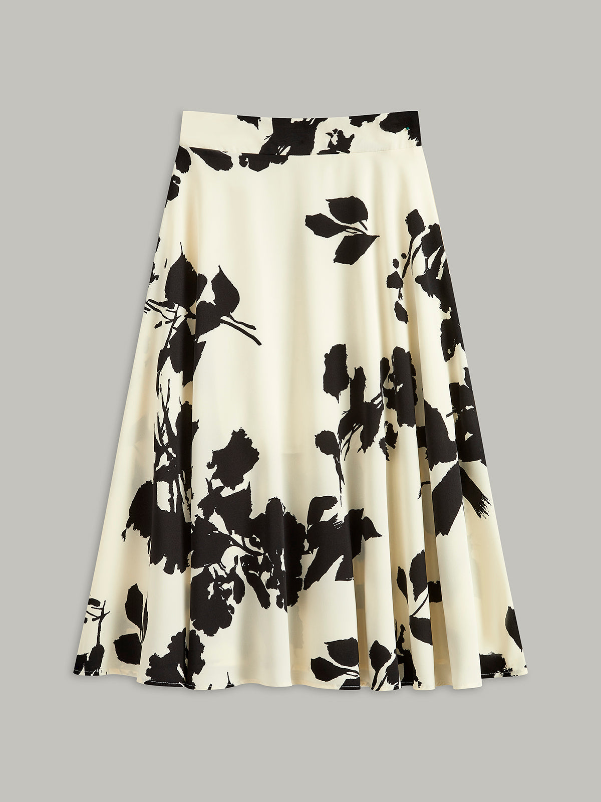 Abstract Floral Print A-Line Skirt