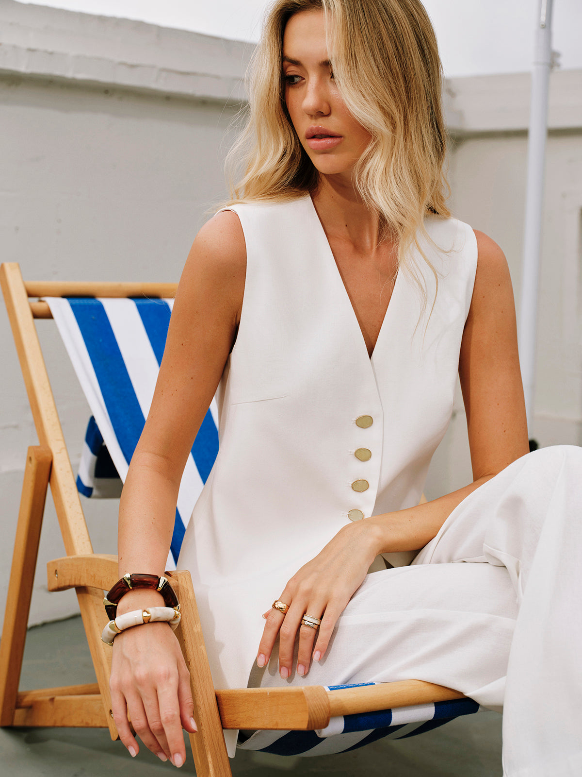 Cotton & Linen Tie-Back Vest