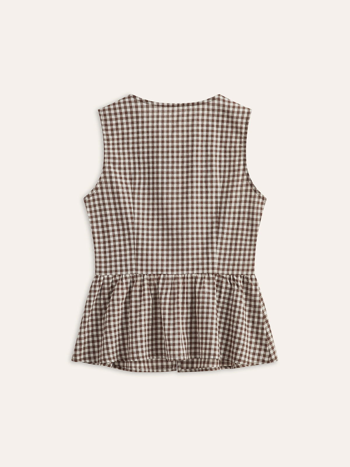 Gingham Tie-Front Peplum Top