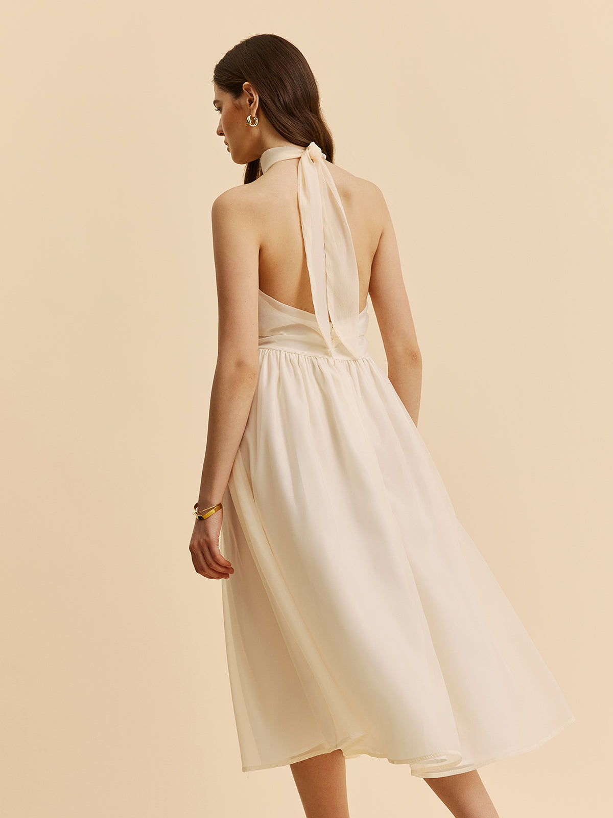 Tie-Back Halter A-Line Dress