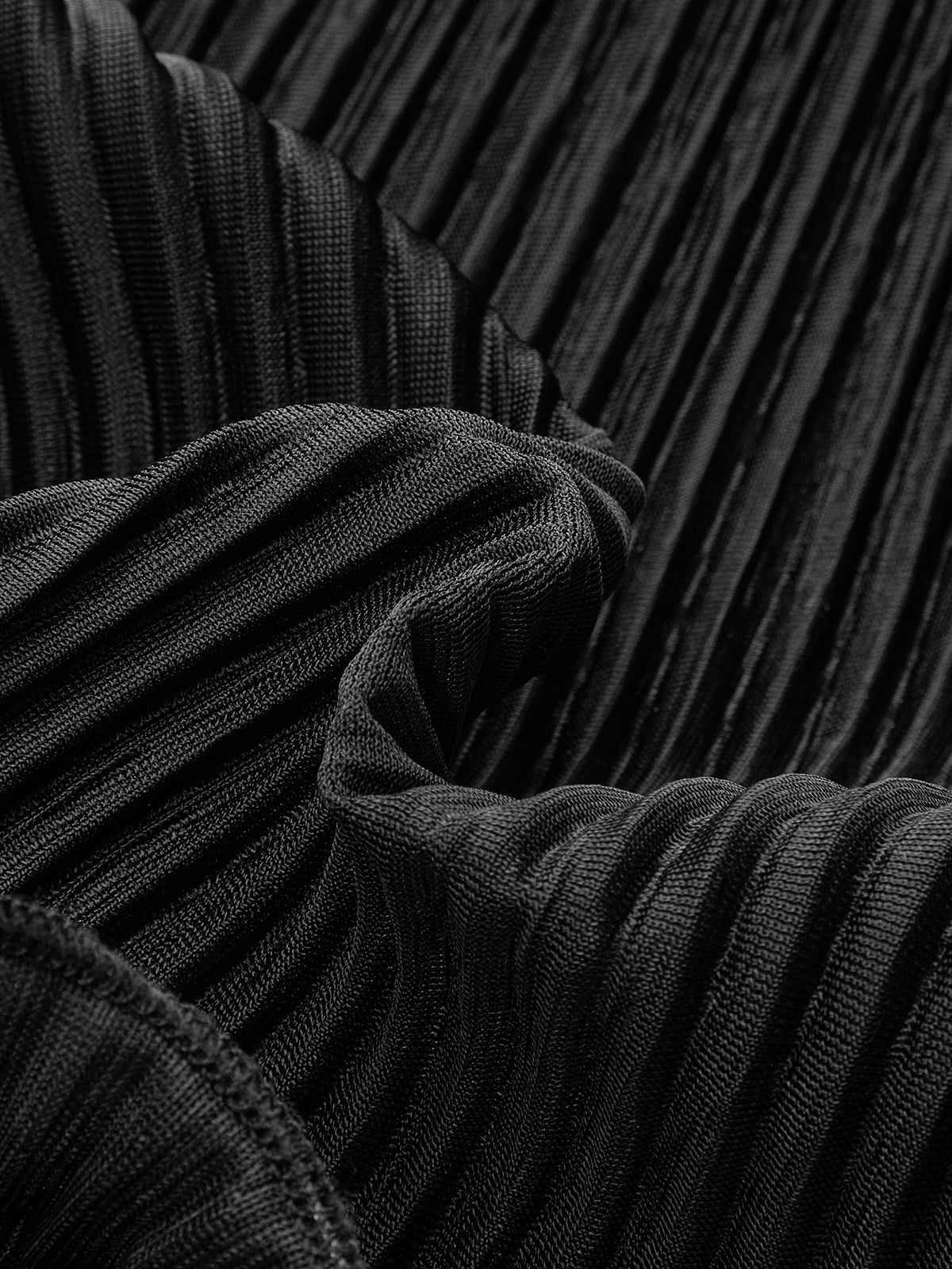 Ruffle Button Plisse Blouse