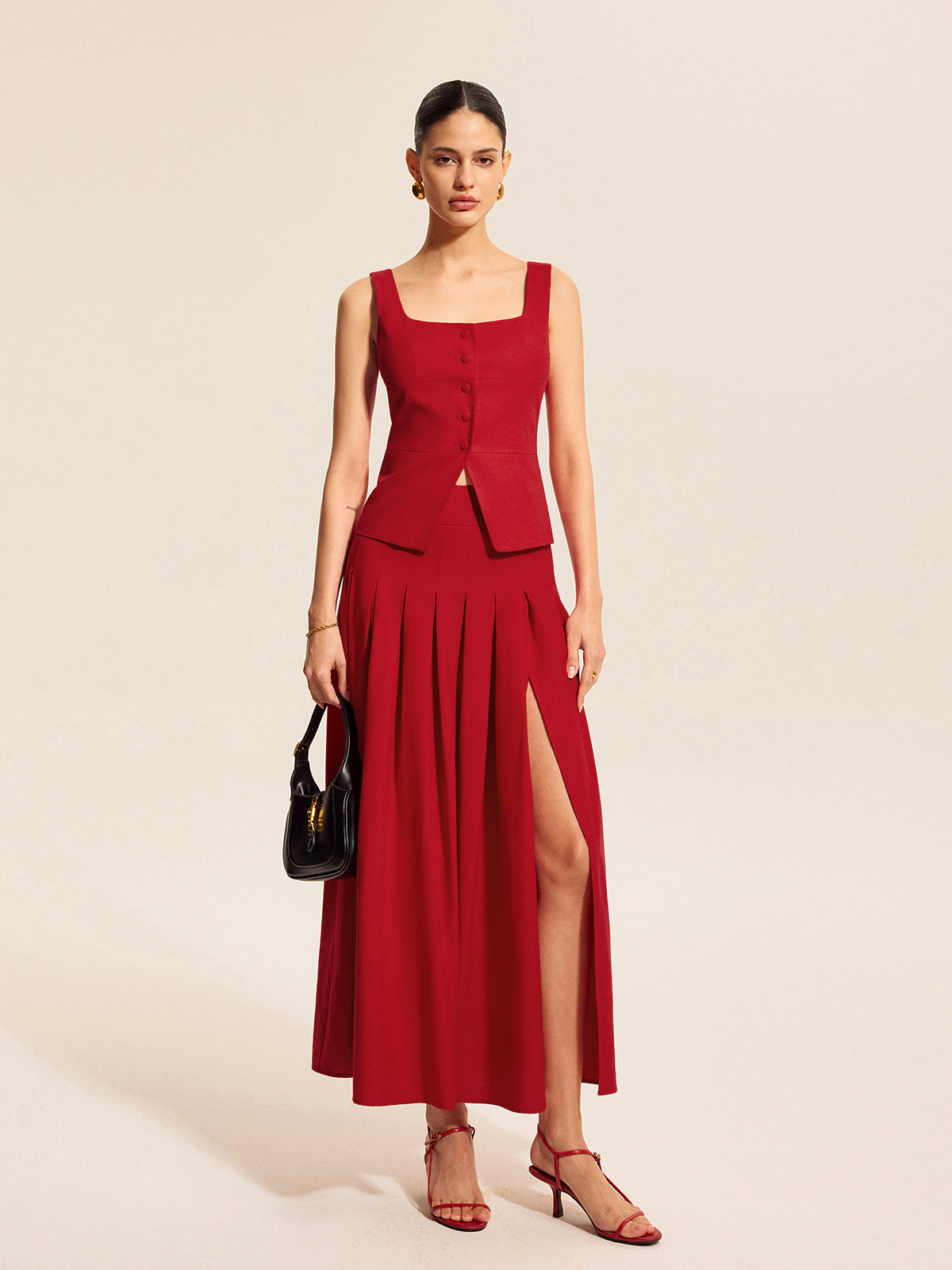 Cotton & Linen Square Neck Vest Top