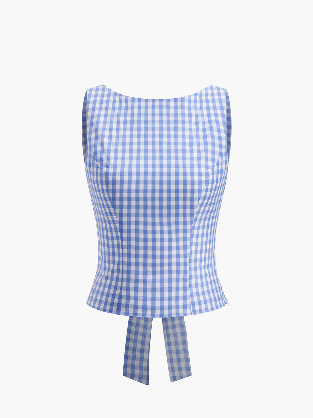 Checkerboard Bow Back Crop Top